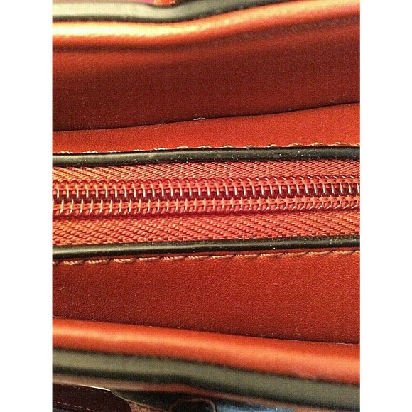 NWT Carmel Vegan Leather Covered Lock & Key Medium Top Handle Satchel Handbag - Picture 7 of 11